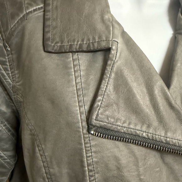 4/$15 Women's Gray Faux Leather Jacket - Picture 2 of 6